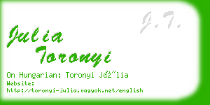 julia toronyi business card